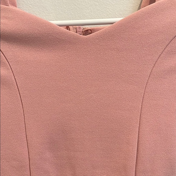 Pink and Black Pleated Off-Shoulder Midi Dress - Picture 3 of 9